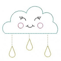 Stickdatei - Regenwolke Gesicht